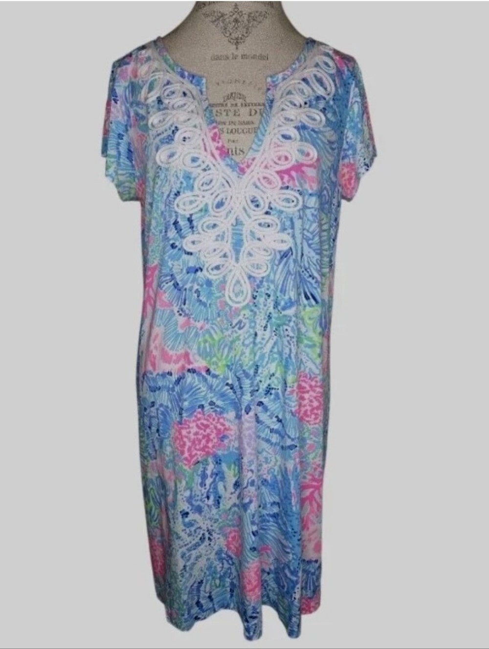Lilly Pulitzer Brewster Tee Shirt Pima Cotton Jersey Dress Sink Or Swim Size XL